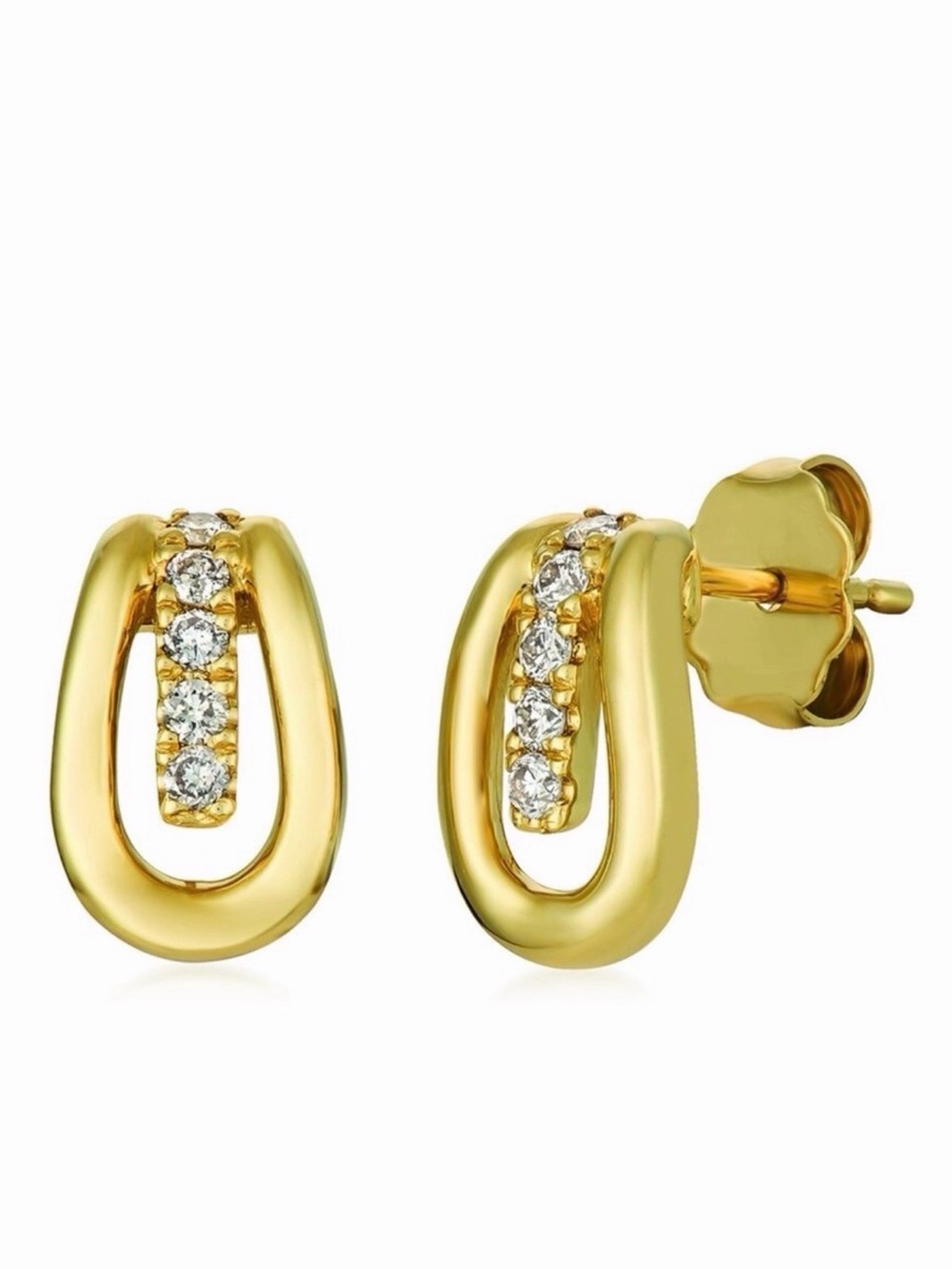 Le Vian 14K Yellow Gold & Natural Diamond G/VS 1/5ctw Earrings NWT